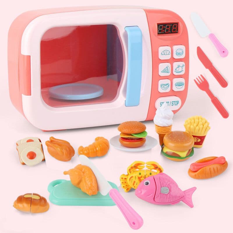 image-Simulation kitchen electric microwave toy