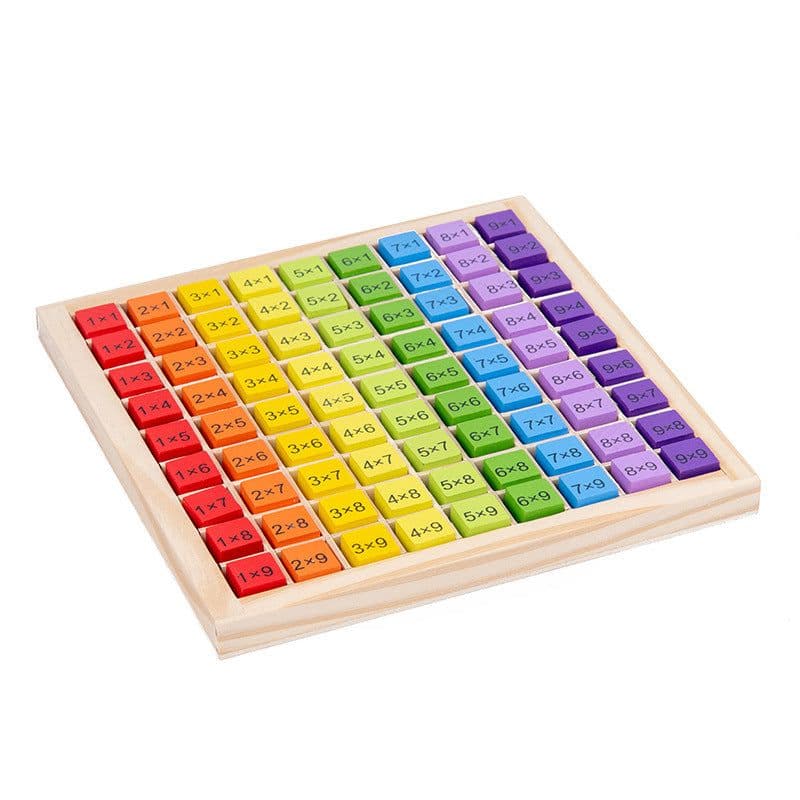 image-Wooden Ninety-nine Multiplication Table Building Blocks Educational Toys
