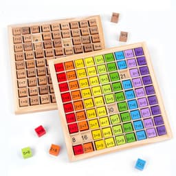 image-Wooden Ninety-nine Multiplication Table Building Blocks Educational Toys