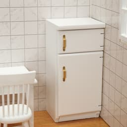 image-Miniature Furniture Miniature Model Kitchen Scene Of Doll House White Refrigerator