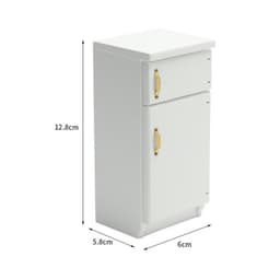 image-Miniature Furniture Miniature Model Kitchen Scene Of Doll House White Refrigerator