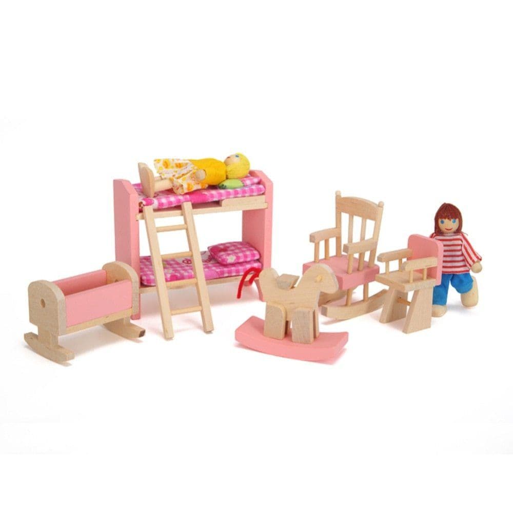 image-Small Furniture Wooden High Bed Children's Play House Educational Toys Early Childhood Children's Toy Wood