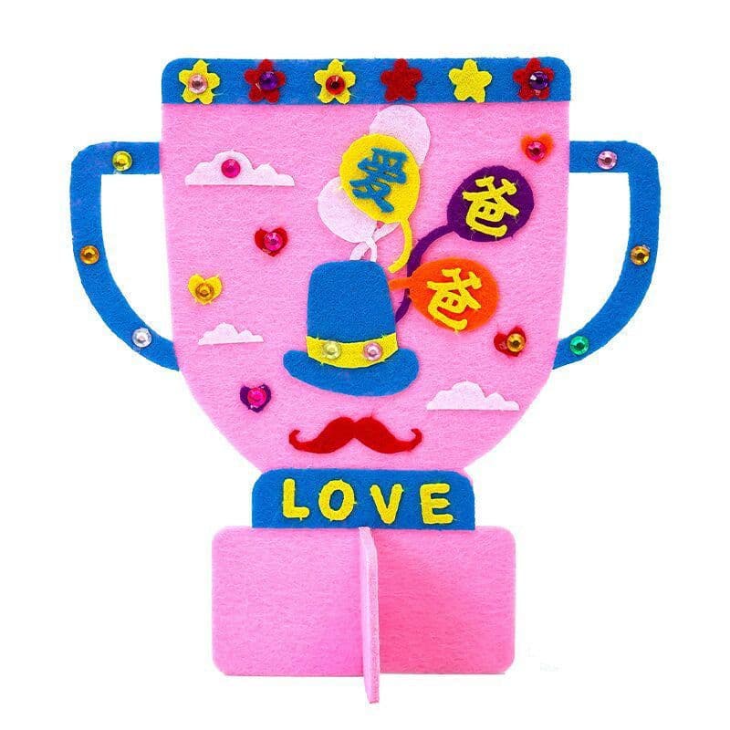 image-Children Handmade Diy Non Woven Father Day Trophy