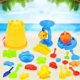 image-25-Piece Castle Bucket Sand Pool For Playing With Beach Bucket Shovel