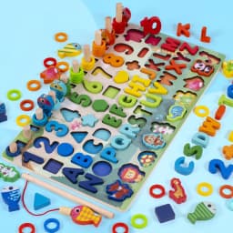 image-Children'S Magnetic Fishing Toys Intelligence Development Digital Assembly Building Blocks Enlightenment Early Education