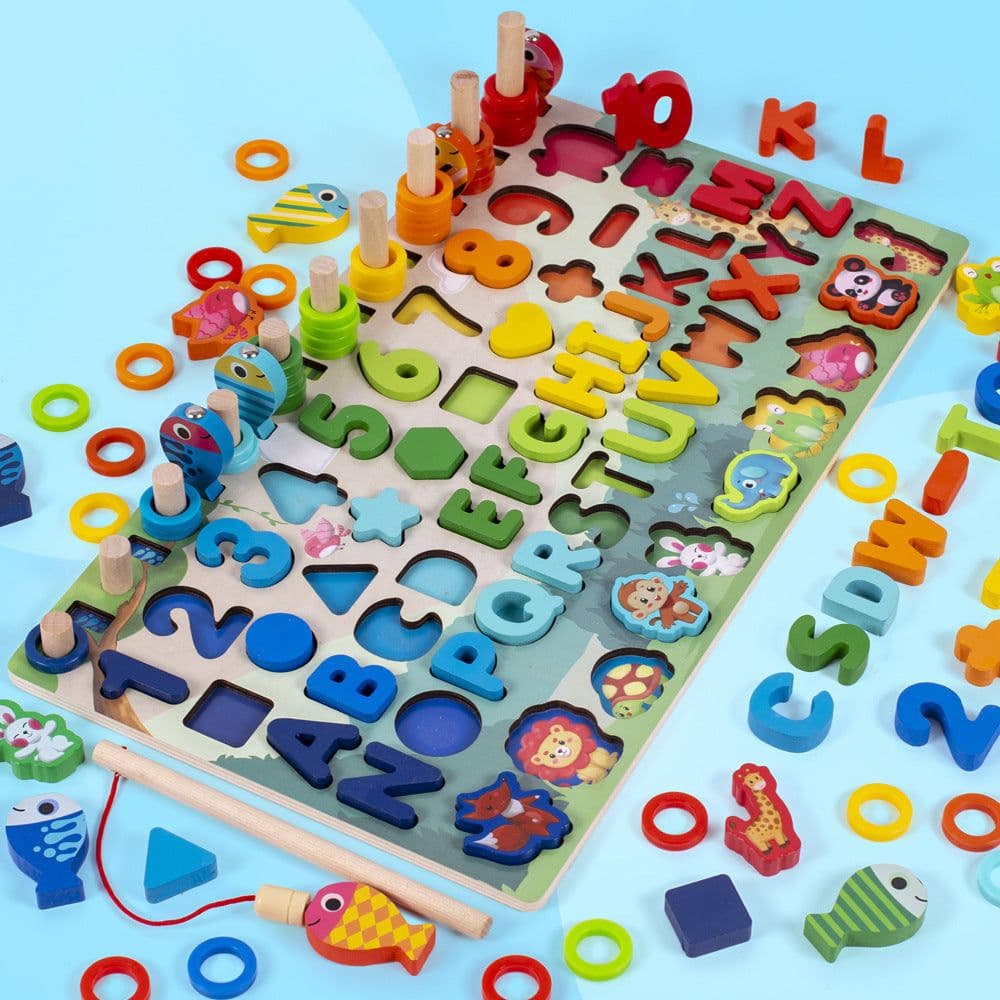 image-Children'S Magnetic Fishing Toys Intelligence Development Digital Assembly Building Blocks Enlightenment Early Education