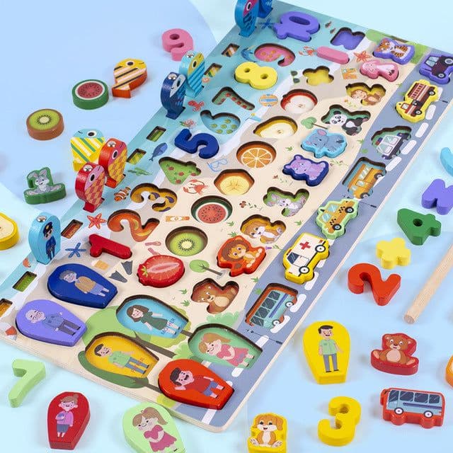 image-Children'S Magnetic Fishing Toys Intelligence Development Digital Assembly Building Blocks Enlightenment Early Education