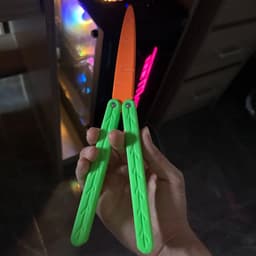 image-3D Carrot Butterfly Knife Baby Decompression Toy Small Radish Knife Flail Knife Training Butterfly Knife Flat Replacement
