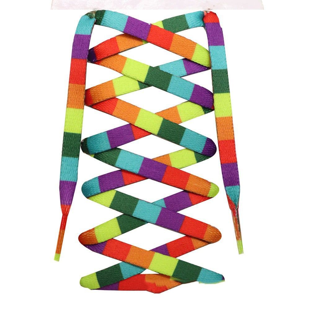image-Rainbow Oblate Shoelace Unisex Shoes Rope Color Printing Gradient Personality Stripe Trendy Pride Sports