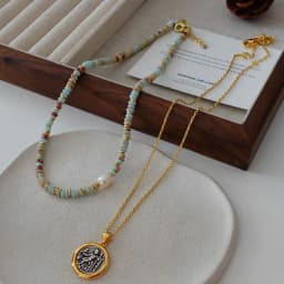 image-Natural Stone Pearl Necklace French Style