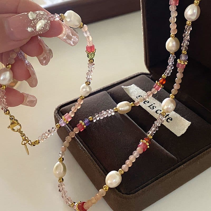 image-Natural Stone Pearl Necklace French Style
