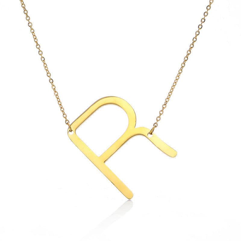 image-Fabulous Rose Gold Plated Stainless Steel Initial Letter Pendant Necklace