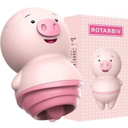 image-Tongue Licking Pig Silicone Wireless Vibrator - Adult Massage Toy