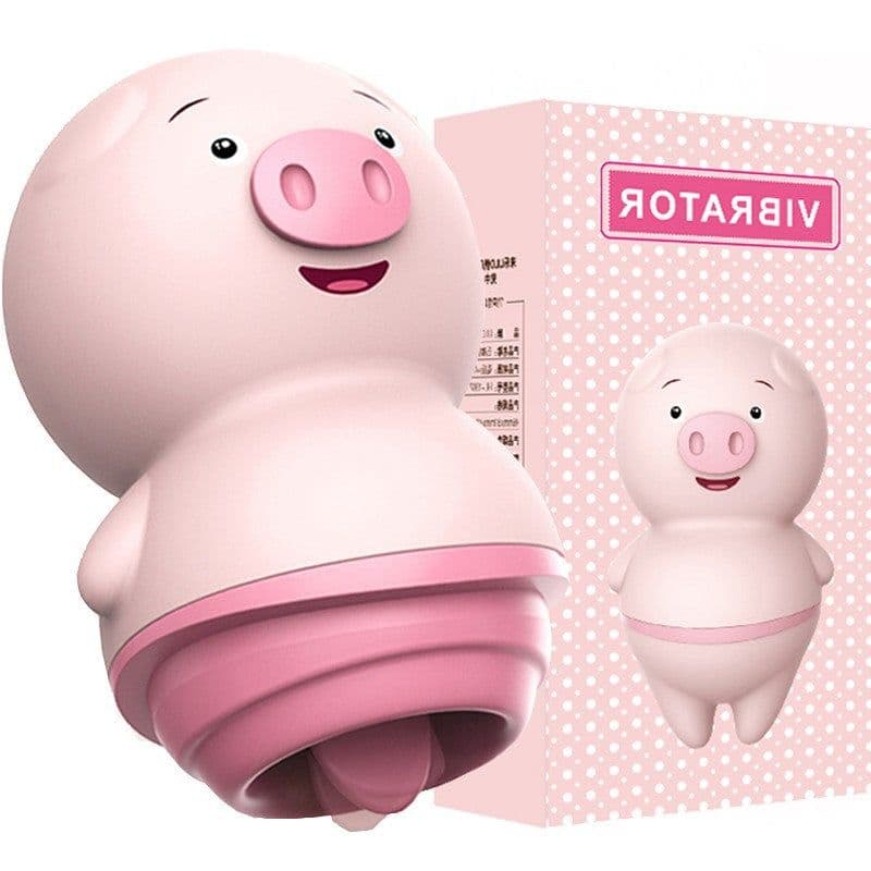 image-Tongue Licking Pig Silicone Wireless Vibrator - Adult Massage Toy