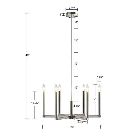 image-6-Light Contemporary Candelabra Styled Chandelier