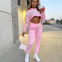 image-BABY GIRL Fashion Jogging Sweatsuit Women's Tracksuit Hoodies Crop Top