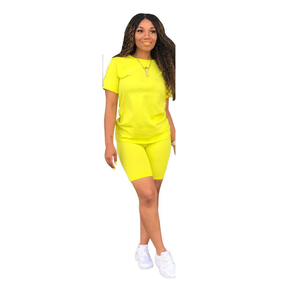 image-16-Color Solid-Color Sportswear Two-Piece Set Coffee XXL for Women