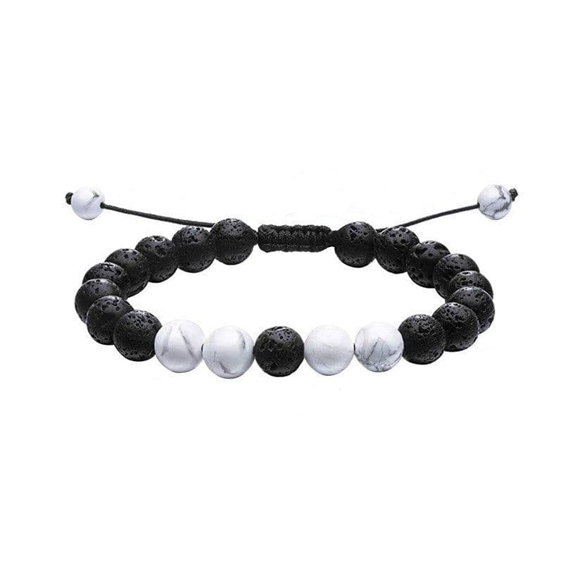image-Tiger Eye Couple Bracelets Matte Black Agate Beads Bracelet