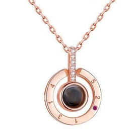 image-Projection Necklace - Silver Peach Heart Alloy