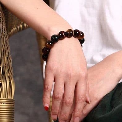image-Tiger Eye Bracelet Natural Crystal Stone Buddha Bead Bracelet