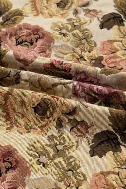 image-Khaki Floral Waffle Knit Patchwork Buttoned Jacket