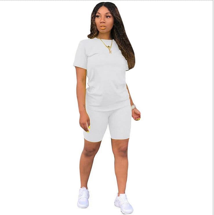 image-16-Color Solid-Color Sportswear Two-Piece Set Coffee XXL for Women