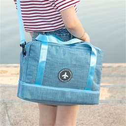 image-Dry And Wet Separation Travel Bag Tourism Fitness Storage Pouch Women's Clothes Shoes Daily Necessities Duffle Package Supplies