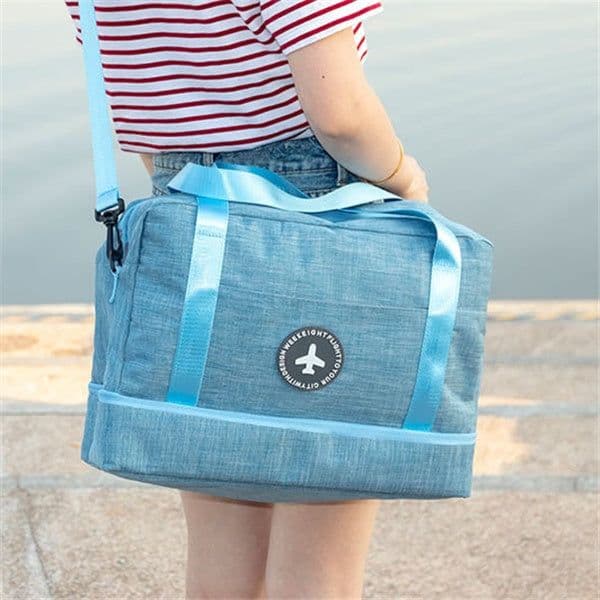 image-Dry And Wet Separation Travel Bag Tourism Fitness Storage Pouch Women's Clothes Shoes Daily Necessities Duffle Package Supplies