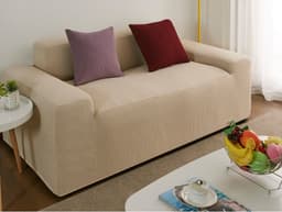 image-Waterproof Polar Fleece Solid Color Bomb Cover Sofa Slipcover Corner Case For Living Room 1 2 3 4 Seat