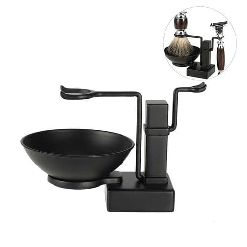 image-2 In 1 Shaving Holder Set Alloy Shaving Stand Soap Bowl