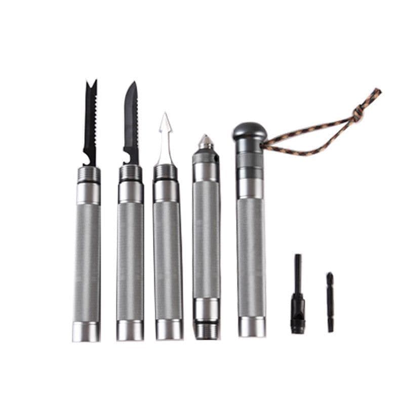 image-Outdoor Folding Self-defense Survival Walking Stick Equipment Outdoor Hiking Multifunction Trekking Poles