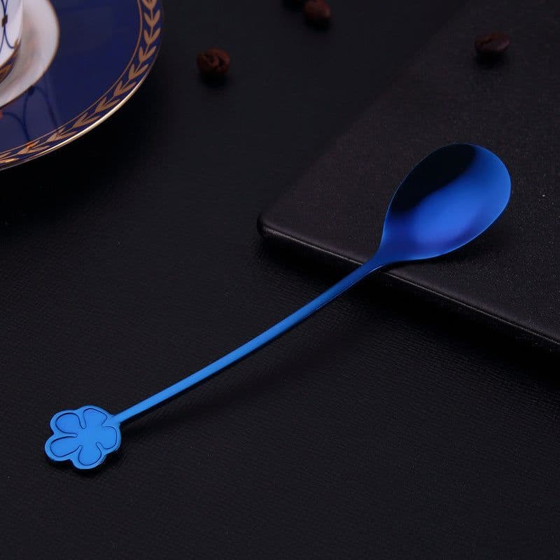 image-304 Stainless Steel Spoon Gold Plated Dessert Spoon Coffee Stir Spoon Stainless Steel Ice Bar Spoon