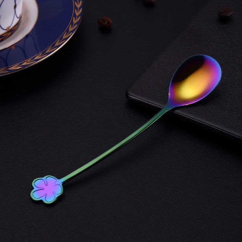 image-304 Stainless Steel Spoon Gold Plated Dessert Spoon Coffee Stir Spoon Stainless Steel Ice Bar Spoon