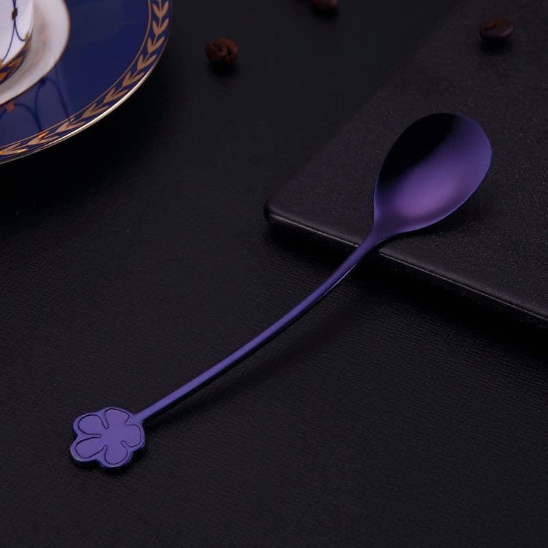 image-304 Stainless Steel Spoon Gold Plated Dessert Spoon Coffee Stir Spoon Stainless Steel Ice Bar Spoon