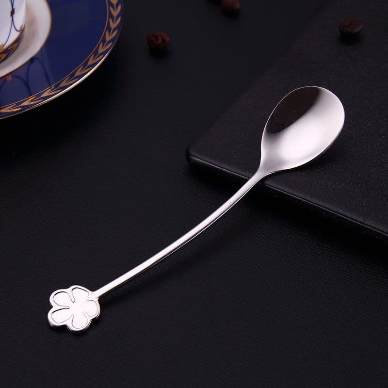 image-304 Stainless Steel Spoon Gold Plated Dessert Spoon Coffee Stir Spoon Stainless Steel Ice Bar Spoon
