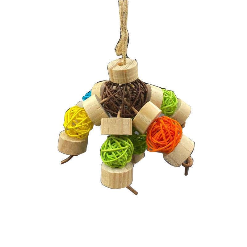 image-Toy Bird Vine Bal Wooden Nibbling Bird Supplies Cage Accessories Toys