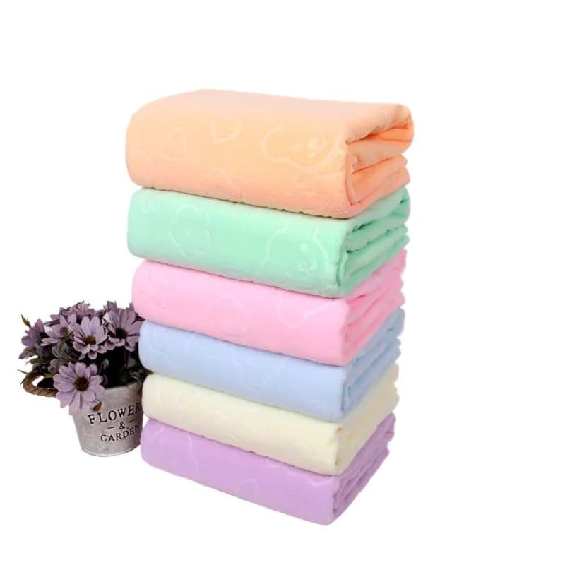 image-Microfiber Absorbent Bath Towel Household And Face Wash Towel Face Towel Bear Embossed Bath Towel