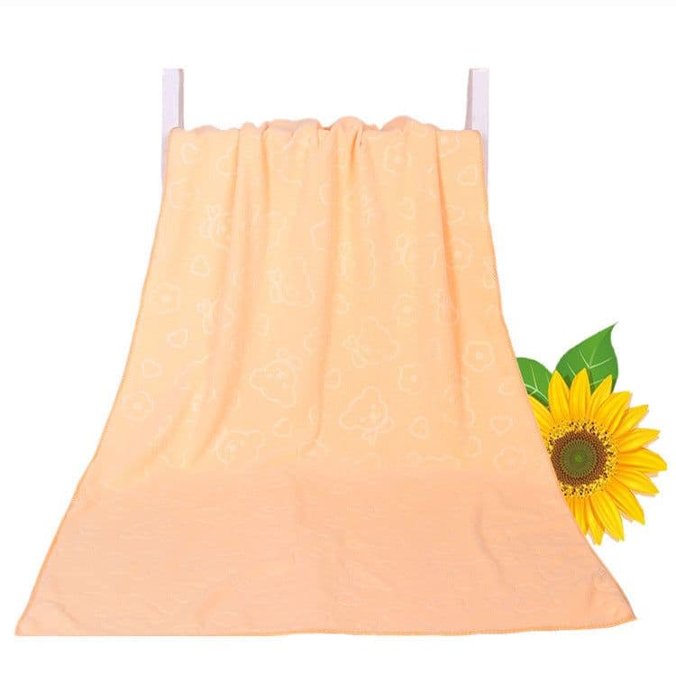 image-Microfiber Absorbent Bath Towel Household And Face Wash Towel Face Towel Bear Embossed Bath Towel