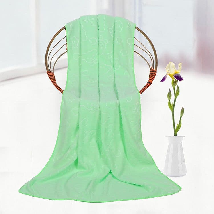 image-Microfiber Absorbent Bath Towel Household And Face Wash Towel Face Towel Bear Embossed Bath Towel