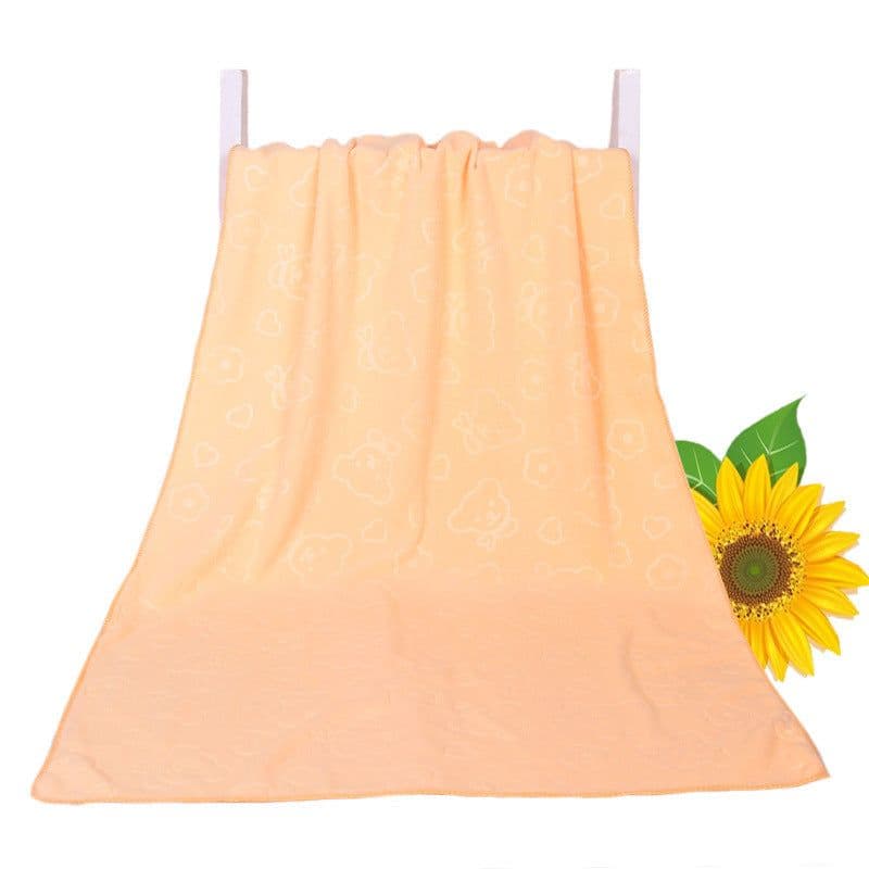 image-Microfiber Absorbent Bath Towel Household And Face Wash Towel Face Towel Bear Embossed Bath Towel