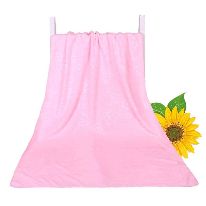 image-Microfiber Absorbent Bath Towel Household And Face Wash Towel Face Towel Bear Embossed Bath Towel