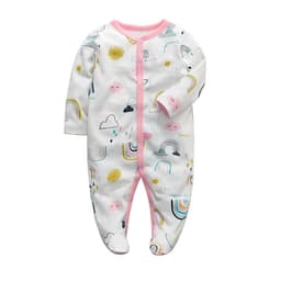 image-Baby Romper - Pink Long Sleeve Cotton 12M