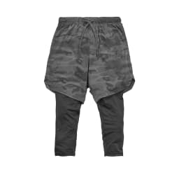image-Cross-border new mesh shorts men's sports leisure running fitness double-layer quick-drying breathable fake two-piece nine-point pants