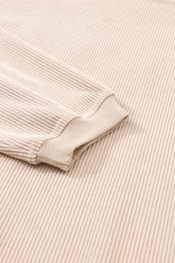 image-Strawberry Pink Ribbed Corded Oversized Sweatshirt