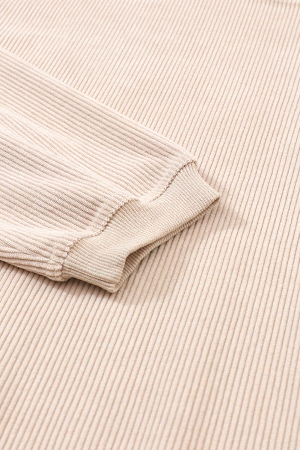 image-Strawberry Pink Ribbed Corded Oversized Sweatshirt