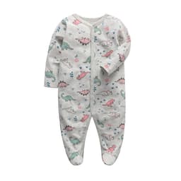 image-Baby Romper - Pink Long Sleeve Cotton 12M