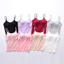 image-Modal Womens Camisole With Chest Pads Pink 6XL Slim Fit Yoga T Shirt