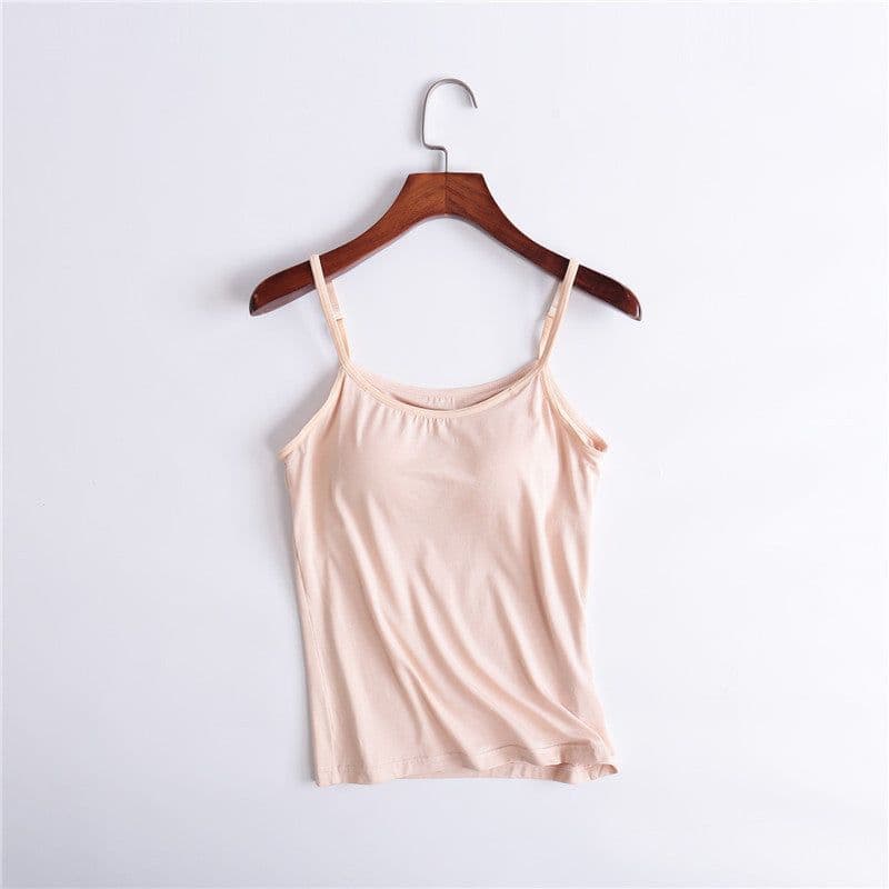 image-Modal Womens Camisole With Chest Pads Pink 6XL Slim Fit Yoga T Shirt