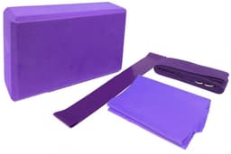 image-Yoga Fitness 4-Piece Set - Blocks Strap Ring Belt