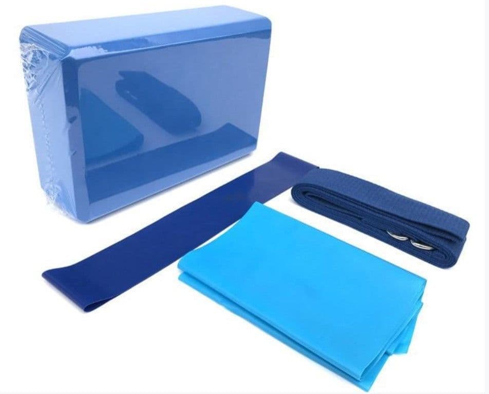 image-Yoga Fitness 4-Piece Set - Blocks Strap Ring Belt